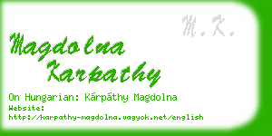magdolna karpathy business card